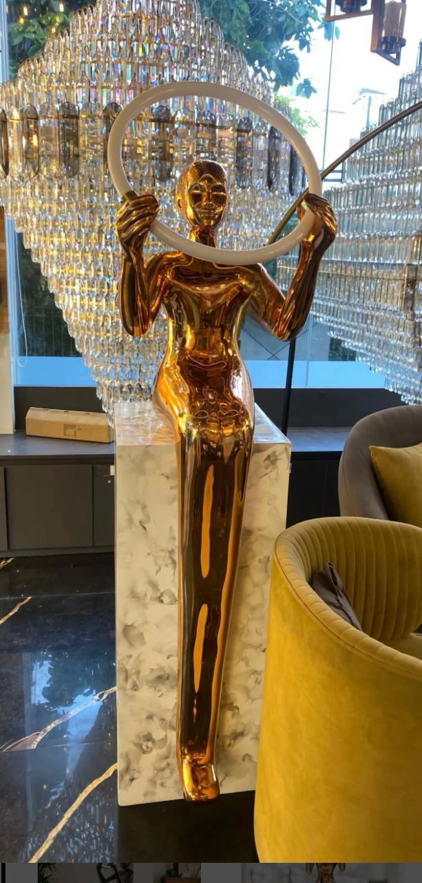 Thinking of you Humanoid Electroplated Sculpture Floor Lamp